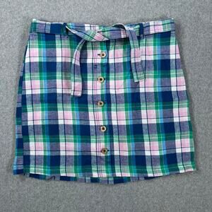 Plaid Button-Down Skirt Set